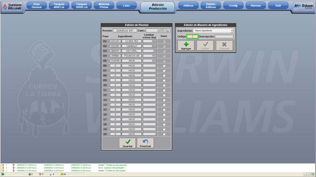 SCADA system for paint factory